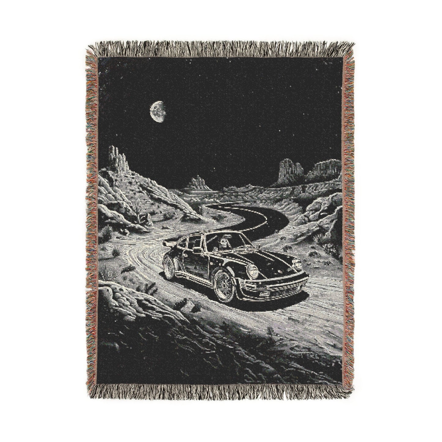 Skeleton Porsche Woven Blanket