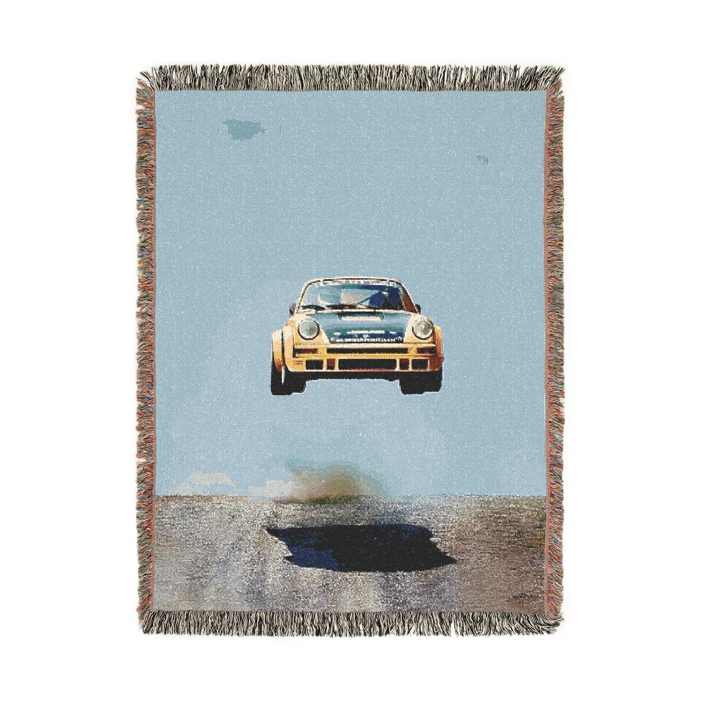 Flying Porsche Woven Blanket