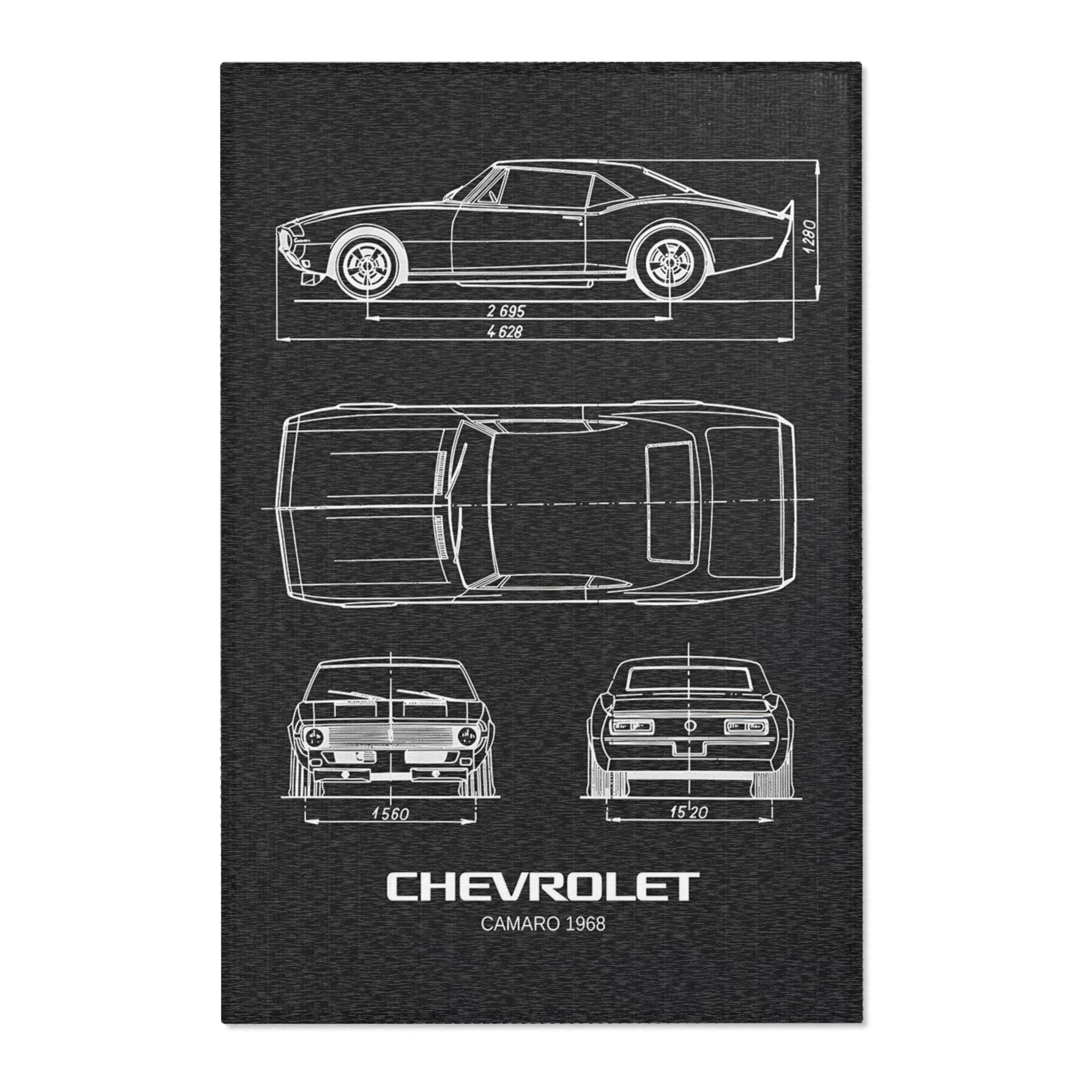 '68 Camaro Blueprint Rug – TheSlowGarage