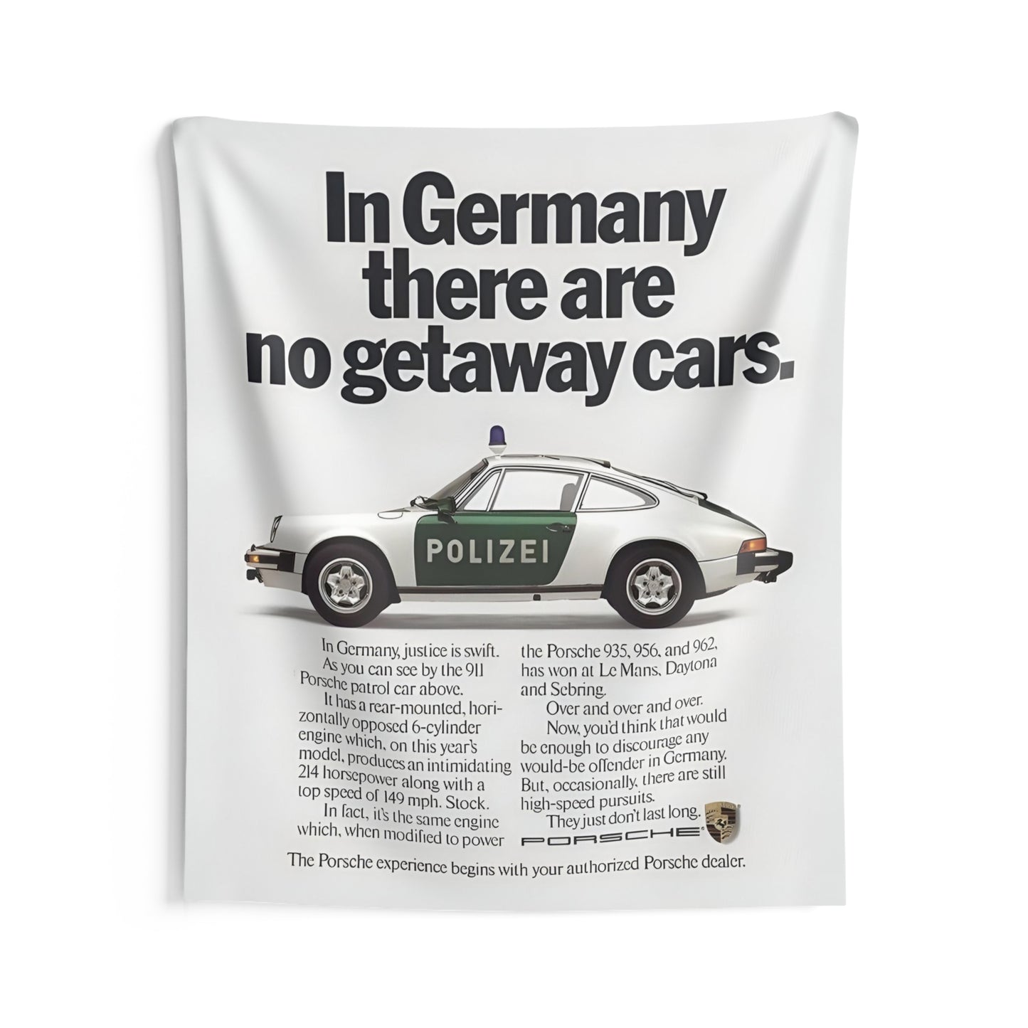 No Getaway Cars Porsche Tapestry