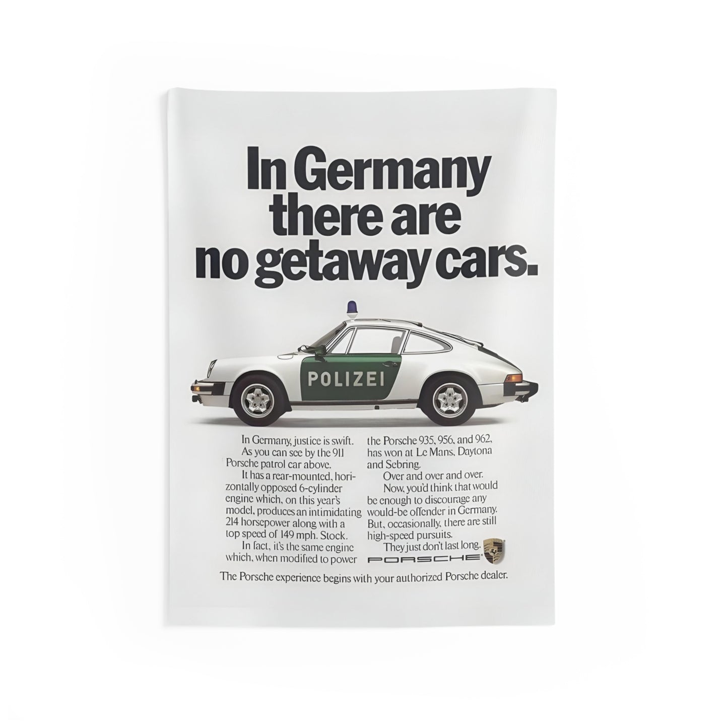 No Getaway Cars Porsche Tapestry